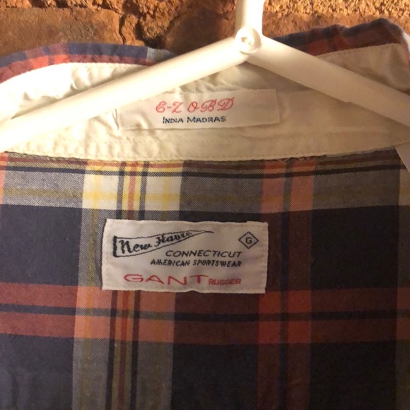 Gant men’s blue plaid button down shirt - small - Picture 6 of 6